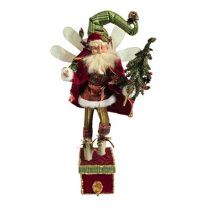 Mark Roberts Fairy Stocking Holder Santa Holding Christmas Tree 20" Tall white - Picture 1 of 16