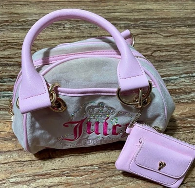 Bolso de mano Juicy Couture terciopelo tostado logotipo de ensueño Foto 1 de 4