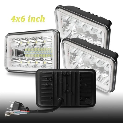 4x For GMC W3500 W4500 W5500 Forward DOT 4x6" inch LED Headlights Hi/Lo Beam DRL - Image 1 of 4