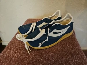 Vintage Shoes PF Flyers Kids Size 4.5 70s 80s Blue Suede Silver Side Stripe NEW - Picture 1 of 9