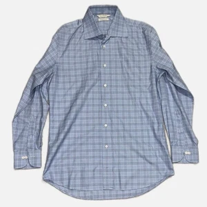 SUITSUPPLY Ägyptische Baumwolle Oberhemd Herren Gr. 40 Extra Slim Fit Blau Kariert - Bild 1 von 11
