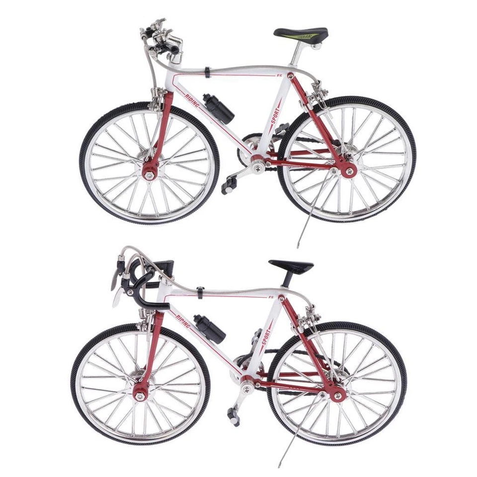 1/10 Scale Simulated Alloy Racing Bike Bicycle Model Home Decor Red White - Image 1 of 1