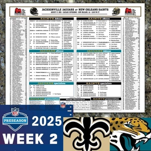 2025 New Orleans Saints vs Jaguars - Flipcard Program NFL Preseason Football - Picture 1 of 4
