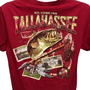 Camiseta gráfica Reel Legends Tallahassee camiseta de pesca de lubina roja talla mediana - Imagen 1 de 8