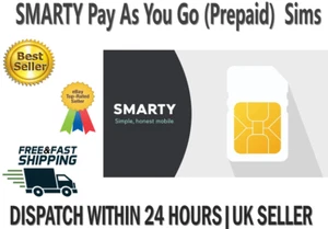 2x, 10x, 25x , 50x and 100x NEW Smarty Mobile SIM Pay As You Go Card lot