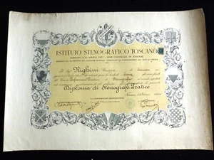 Urkunde Von Stenograf Praktischer Conferito IN Datum 28 Februar 1934 - Picture 1 of 1