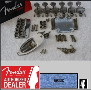 Fender American Vintage Aged/Relic Hardtail Stratocaster Hardware Set w/ Tuners - Picture 1 of 5