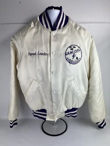 Vintage Bomber Jacket Bowling League 80s "Squad Leader" USA Made - Picture 1 of 12