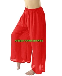 Women Girl Chiffon Palazzo Pant Beach Hippie Boho Yoga Wide Leg Trouser Costumes - Picture 1 of 33