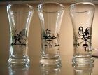 3 Vintage Juice Glasses,Rooster, Weathervane, Indian & Arrow, 4 1/2" Clear Glass
