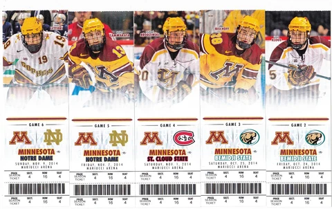 2014-15 MINNESOTA GOLDEN GOPHERS COLLEGE HOCKEY TICKET STUB PICK YOUR GAME Cover