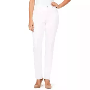 Gloria Vanderbilt Amanda Denim Straight Leg Jeans White Size 16P Short NWT - Picture 1 of 10