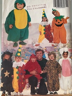 VINTAGE 1990 'BUTTERICK' TODDLER JUMPSUIT HOODS COSTUME PATTERN 5142 - Image 1 of 3