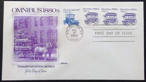 Scott 1897 1906 FDC Omnibus Transportation Series STRIP 3 Artmaster Cachet - Picture 1 of 2