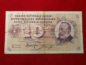 SUISSE - SWITZERLAND 10 Francs 2.4.1964 Pick 45 i  TB / F ! - Imagen 1 de 2