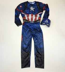 Kinder Medium 7 8 Rubie's Marvel Captain America Kostüm mit Maske Muskeln Overall - Bild 1 von 6