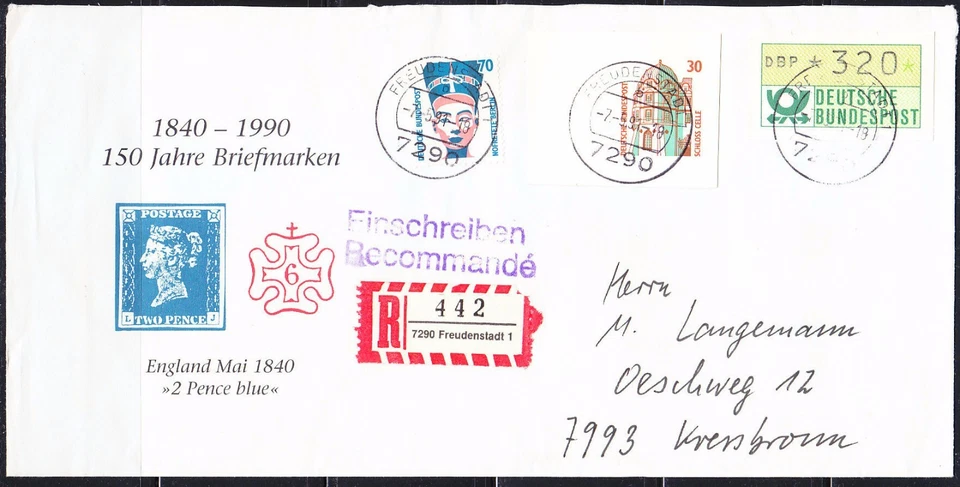 Alemanha BRD 1991 capa com selo ATM DBP e outros muito bom estado bom franqueamento!!! - Imagem 1 de 1