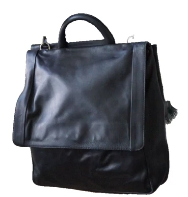 Kenneth Cole Reaction Risky Business Messenger Black Leather Crossbody Bag - Image 1 of 4