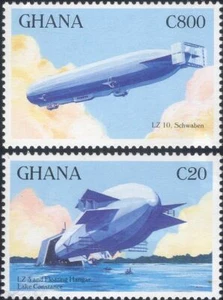 Ghana 1993 Zeppelins/Airships/Aircraft/Aviation/Hangar/Buildings 2v set (s1668j) - Picture 1 of 1