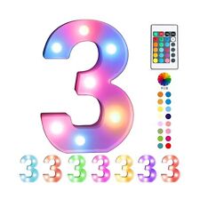 Pooqla Colorful Light Up Numbers with Remote,Color Changing LED Marquee Numbe...