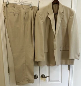 Arrow USA 2PC Men's Suit ~ 48R Jacket 40x32 Pants ~ Blend Tan/Light Brown - Picture 1 of 12