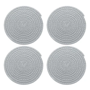 4 Untersetzer Zöpfe rund 7,9" grau für Küchentisch - Bild 1 von 7