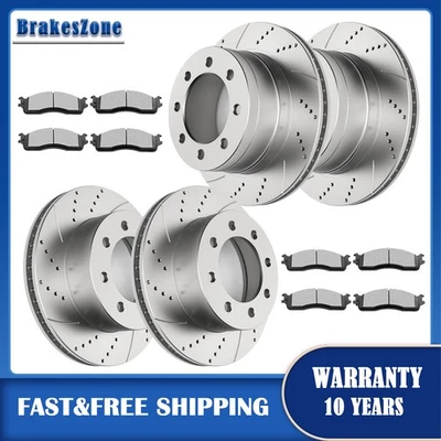 Front and Rear Brake Rotors Pads fit for Dodge RAM 1500 2500 3500 Drilled Brakes - Image 1 of 4