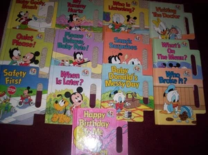LOT of 13 DISNEY BABIES OUT & AROUND-HC Books w/Handles-1991-Wipes Clean-VG - Imagen 1 de 3