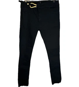 Numen Blu Black Denim Belted Skinny Jeans Tagged Size 6 Casual Dressy Office NWT - Picture 1 of 12