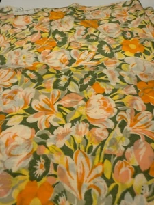 VINTAGE ORANGE GEBLÜMT SEIDIG BAUMWOLLE TYP 38" X 3 YDS. - Bild 1 von 3