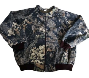 Vtg Mossy Oak Break up Camo Bomber Full Zip Jacket Scentlok USA Made 3XL Hunt - Picture 1 of 16