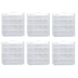Battery Storage Case for AA/AAA, Battery Holder Box (6Pack Clear) - Picture 1 of 6