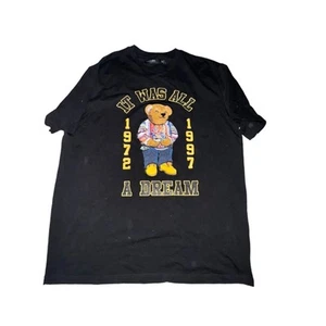 Hudson Outerwear It Was All A Dream Shirt Men's Size 2X Black Biggie Smalls Bear - Picture 1 of 5
