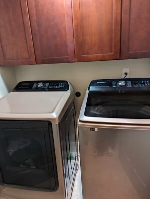 Samsung WA51A5505AC Washer & DVG52A5500C Dryer Side-by-Side Champagne Top Load - Image 1 of 4