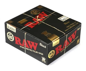 Papel rodante RAW Classic Black King Size delgado sin refinar - 1 caja - 1600 papeles - Imagen 1 de 4