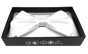 White Men Women Bowtie Classic Clip-On Neck-wear Tuxedo Adjustable - Picture 1 of 1