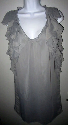 Mini Vestido GO INTERNATIONAL Junior Talla 3 Gris Cambio Volantes Cuello y Mangas Foto 1 de 4