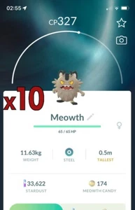Pokemon TRADE - 10x Galarian Meowth Trades! Gute Chance auf Glück und gute IVs! - Bild 1 von 1