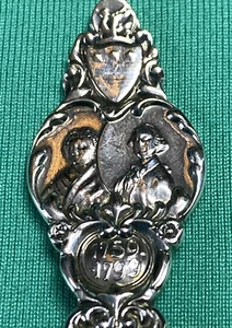 Mount Vernon Virginia George Martha Washington 4.25" Sterling Souvenir Spoon - Picture 1 of 14