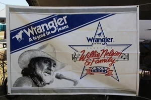 WILLIE NELSON & FAMILY ON TOUR BANNER -WRANGLER JEANS 50" X 72" - Picture 1 of 1