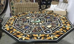 52" Marble Center Table Top Semi precious stones Inlay Handmade Work Home Decor - Picture 1 of 1