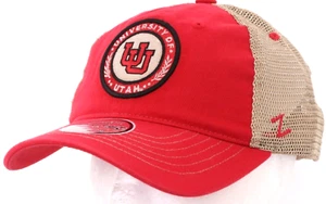 NEW Utah Utes Zephyr Red Patch Embroidered Snapback mesh Trucker Cap Hat Adult - Picture 1 of 9