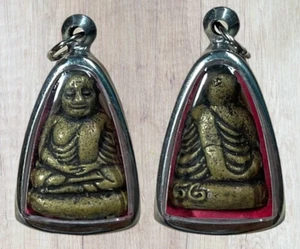 Phra Luang Pho LP Ngern Anhänger Wat Bang Klan Tempel b.e.2482 Thai Buddha Amulett - Bild 1 von 3