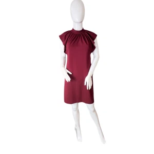 Calvin Klein Dress 4 Burgundy Gathered Neck Career Wear Red Professional Dress - Imagen 1 de 15