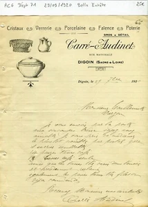 Dépt 71 - Digoin - Belle Entête Porcelaines Poteries & Verreries 29/09/1920 - Picture 1 of 1
