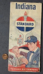1957 Standard Oil Gas service station State of Indiana map Amoco Utoco VINTAGE - - Picture 1 of 1