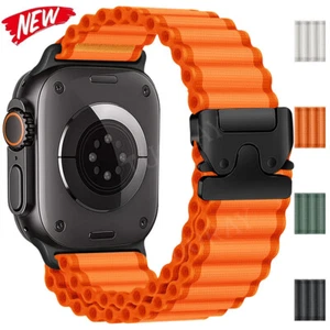 Nylon Loop Sport Armband für Apple Watch 10 9 8 7 6 5 4 SE 44/45/46/49mm Ultra 2 - Picture 1 of 14
