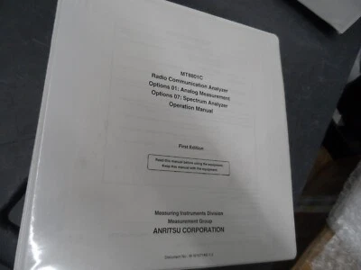 ANRITSU MT8801C RADIO COMUNICACIÓN ALANYZER MANUAL DE OPERACIÓN Foto 1 de 2