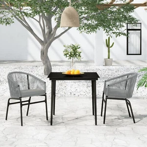 3 Piece Garden Dining Set Anthracite R0F8 - Picture 1 of 8