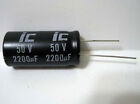 ic &#174; Illinois Capacitor 2200 uF 50 V Volt 105 &#176; Electrolytic Capacitor - New NOS